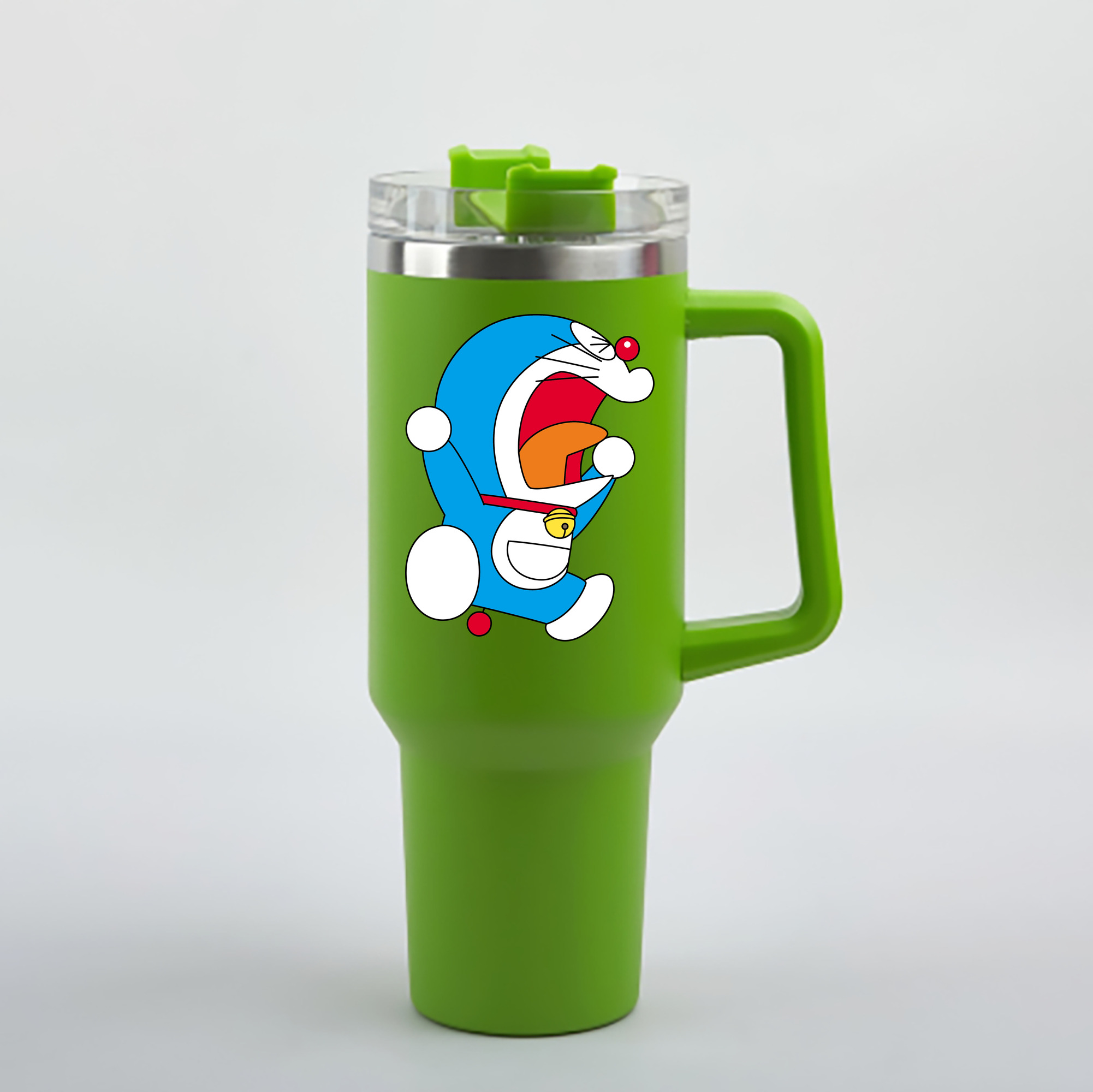 （画像用） ドラえもん Doraemon 1200mL車用タンブラー - クリスタルステッカー（プラスチックストロー付き）
